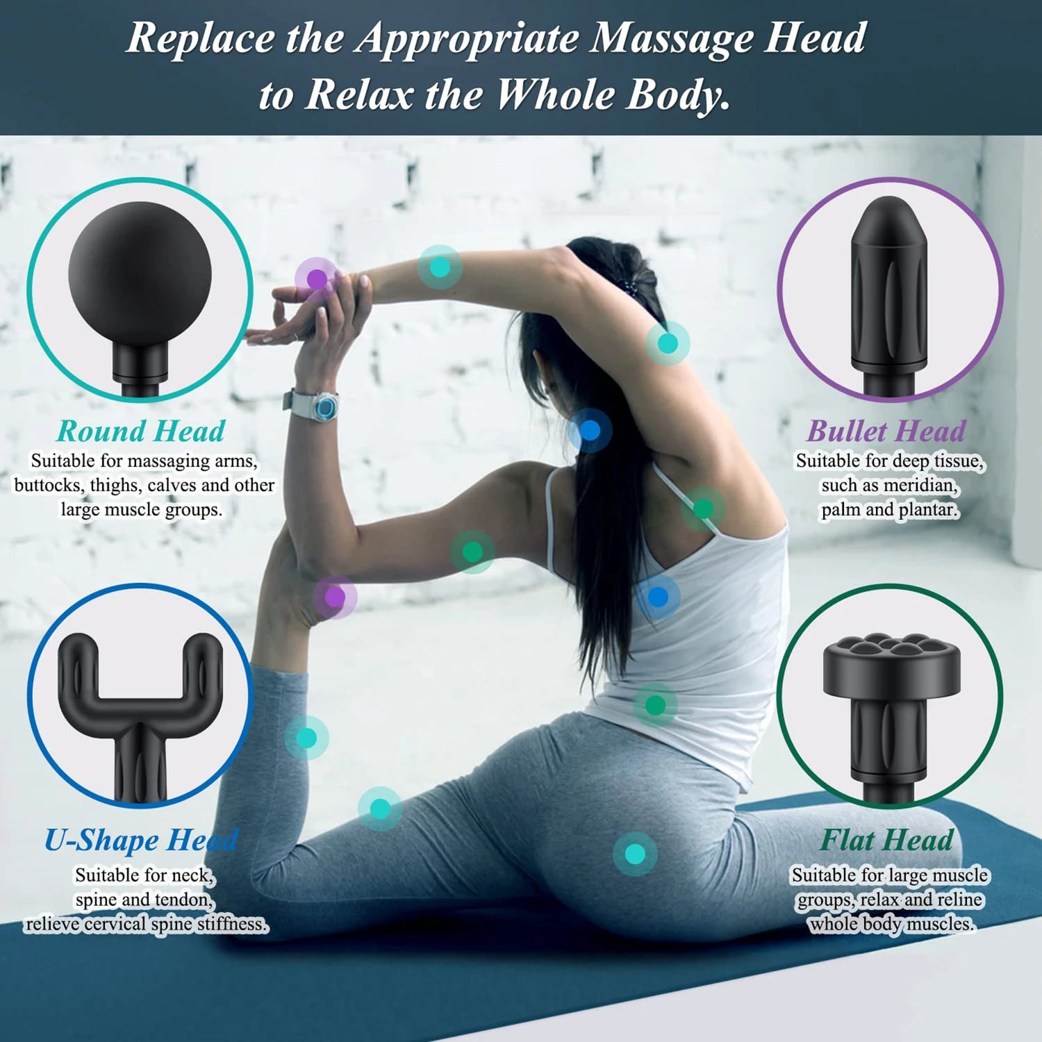 USB Portable Mini Massage Gun Pistol Facial Massager for Body Neck Deep Tissue Muscle Relaxation Gout Pain Relief Body Massager