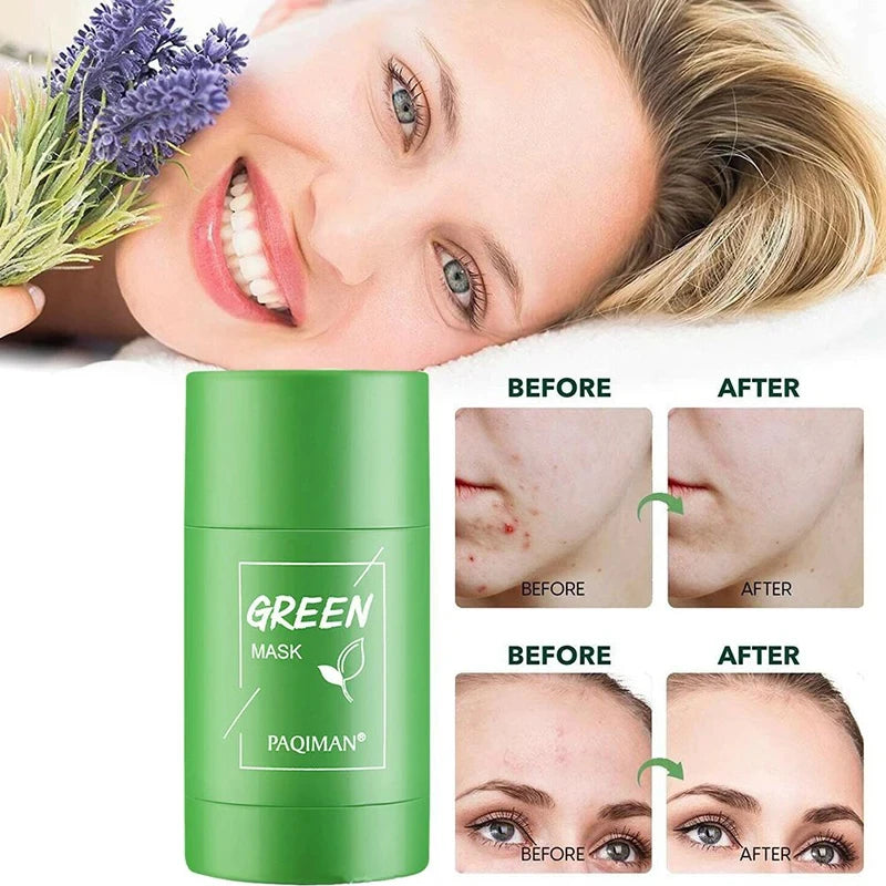 40G Cleansing Green Tea Bar Mask Cleansing Mud Bar Mask Oil Control anti Acne Eggplant Skin Care Whitening Shrinkage Pore Acne