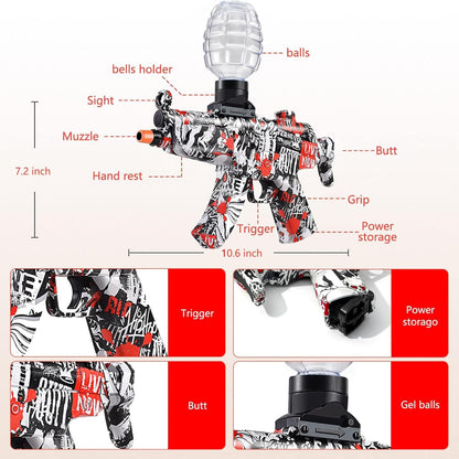 Electric Gel Ball Blaster with Splatter Blaster Balls, 40000+ Gel Drops, Goggles - Outdoor Shooting Game for Ages 12+