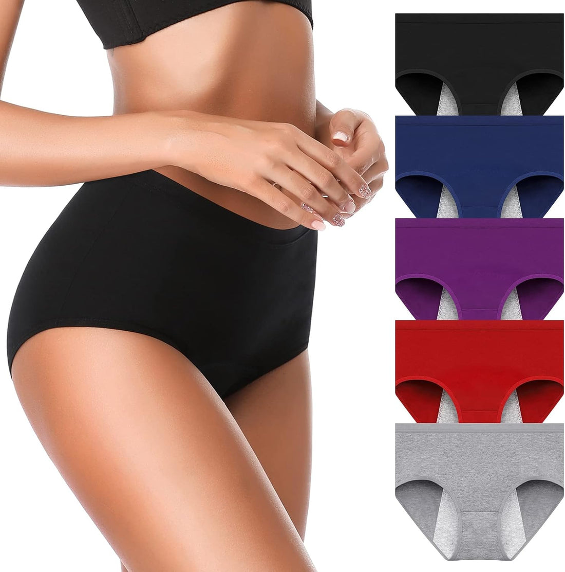 Womens High Waisted Panties,Soft Postpartum Underwear Women Briefs,Ladies Comfort Breathable Underpants Panties